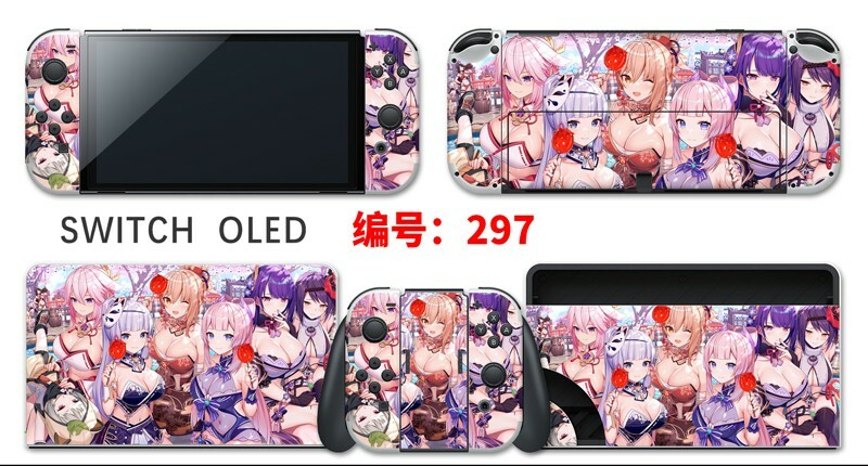 Vinyl Decal Skin Sticker Protector for Nintendo Switch OLED Anime Girl #297