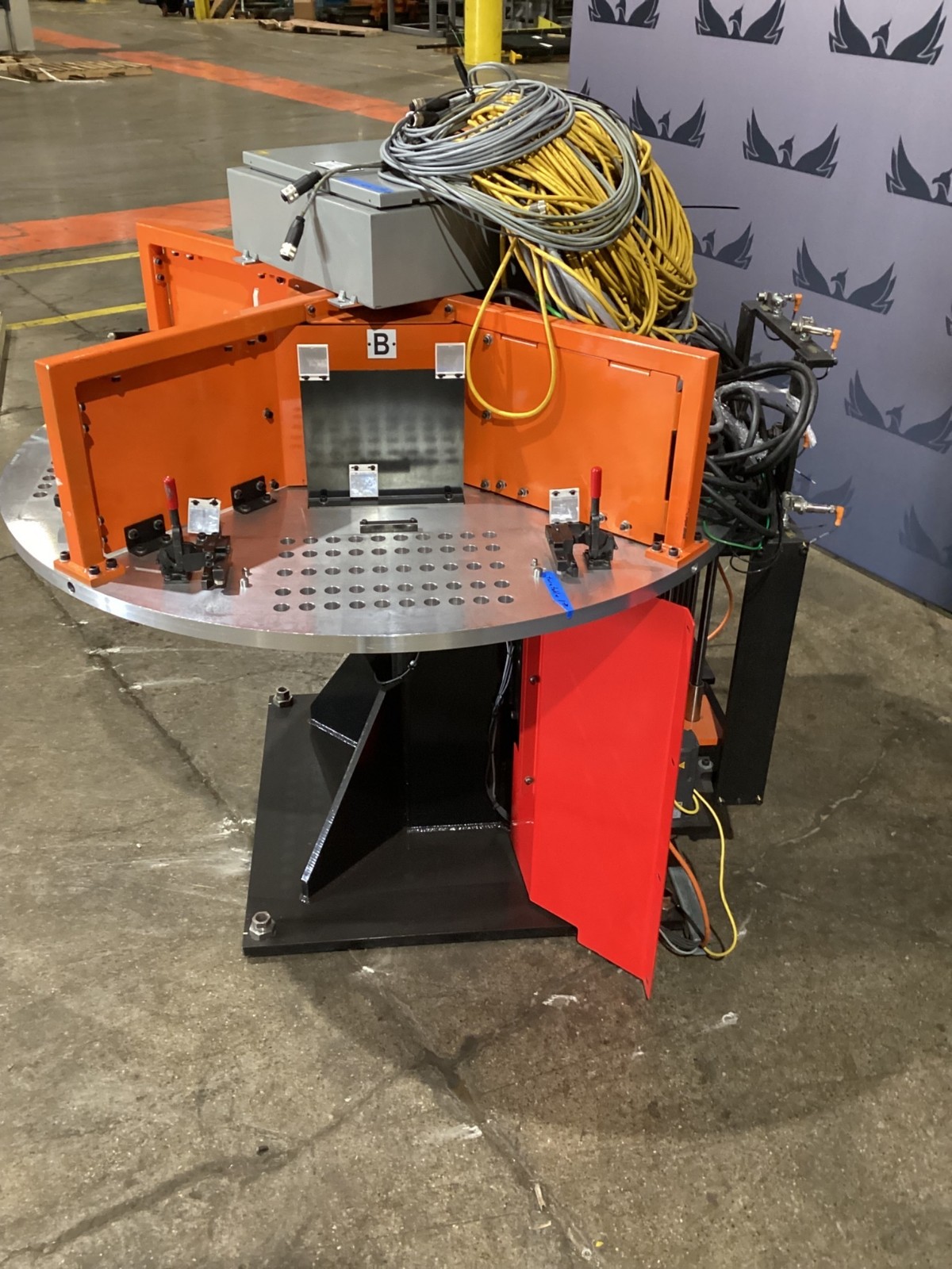 Rotary Indexing Table w/ Perforated Downdraft Surface for Welding/Assembly USED