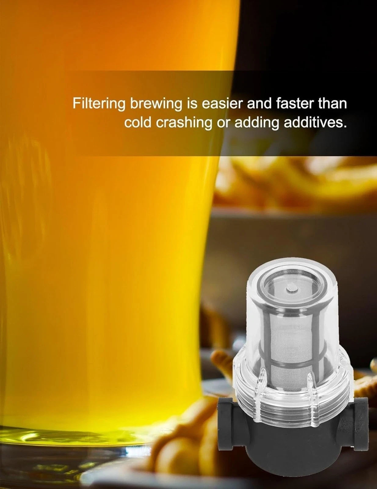 Inline Beer Filter, 100 Mesh 150 Micron Water Filter Plastic T Strainer Filtr...