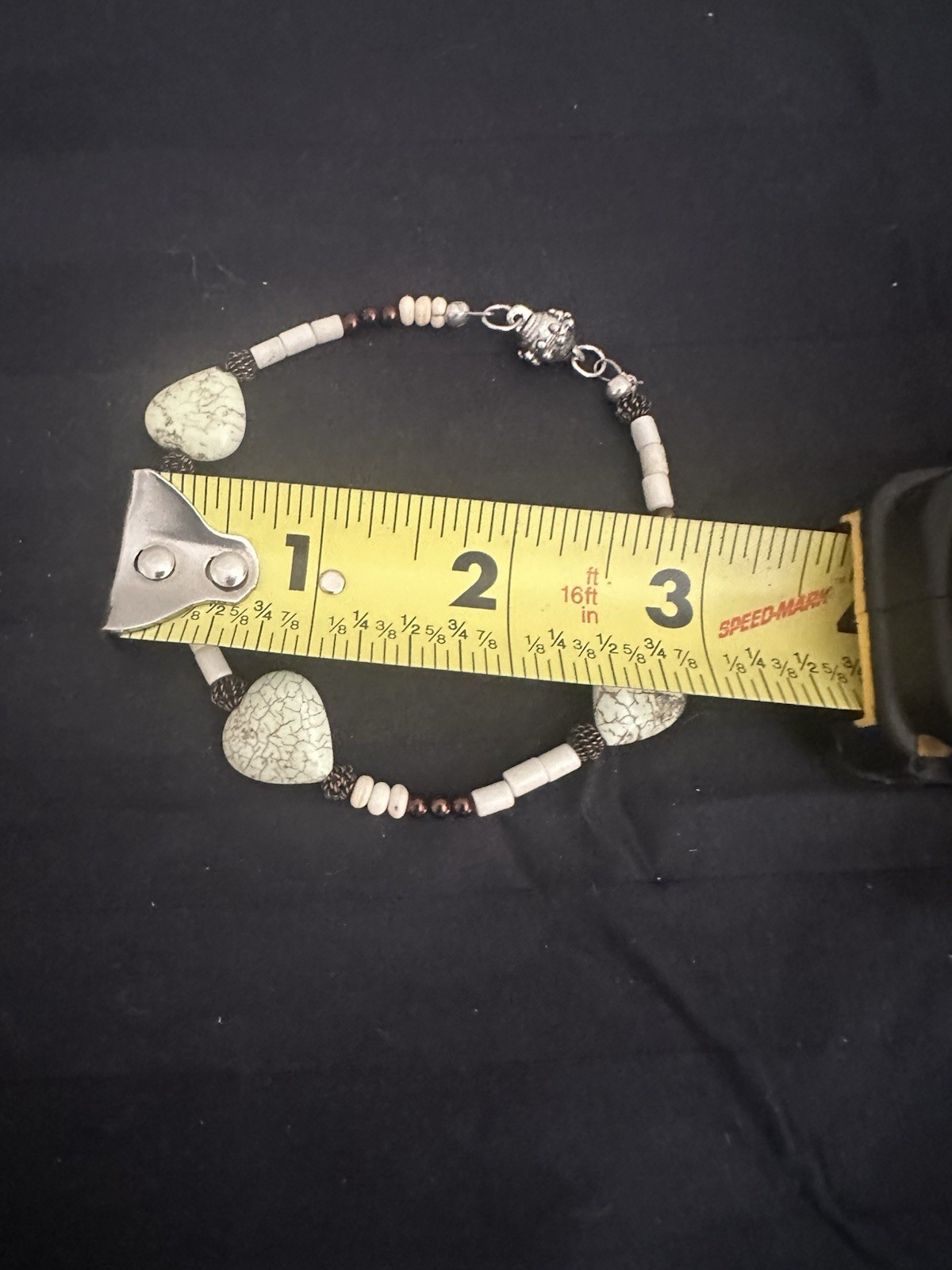 Artisan Stone Bracelet Hearts Beads
