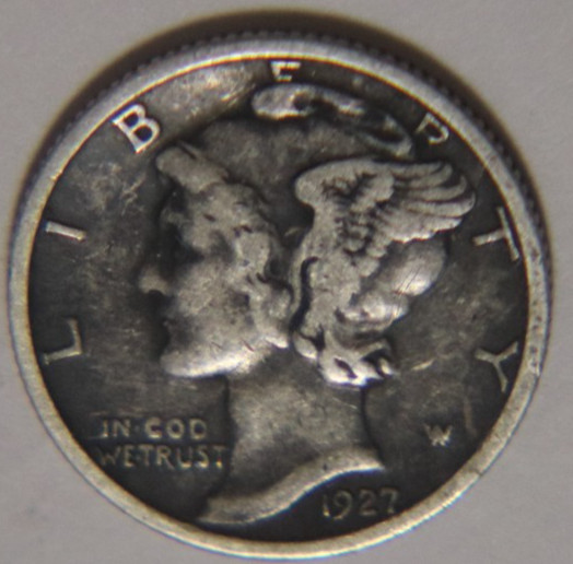 1927 P Mercury Dime 10C Cents Coin Silver VF/XF!