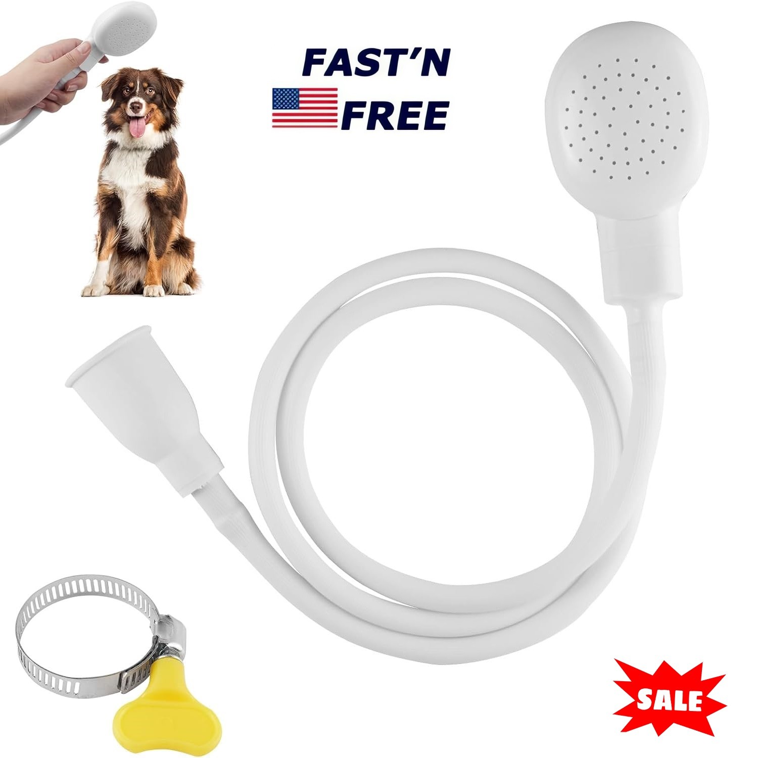 Dog Shower Sprayer Attachment Set For Pet Bathing And Dog Washing /Handheld USA