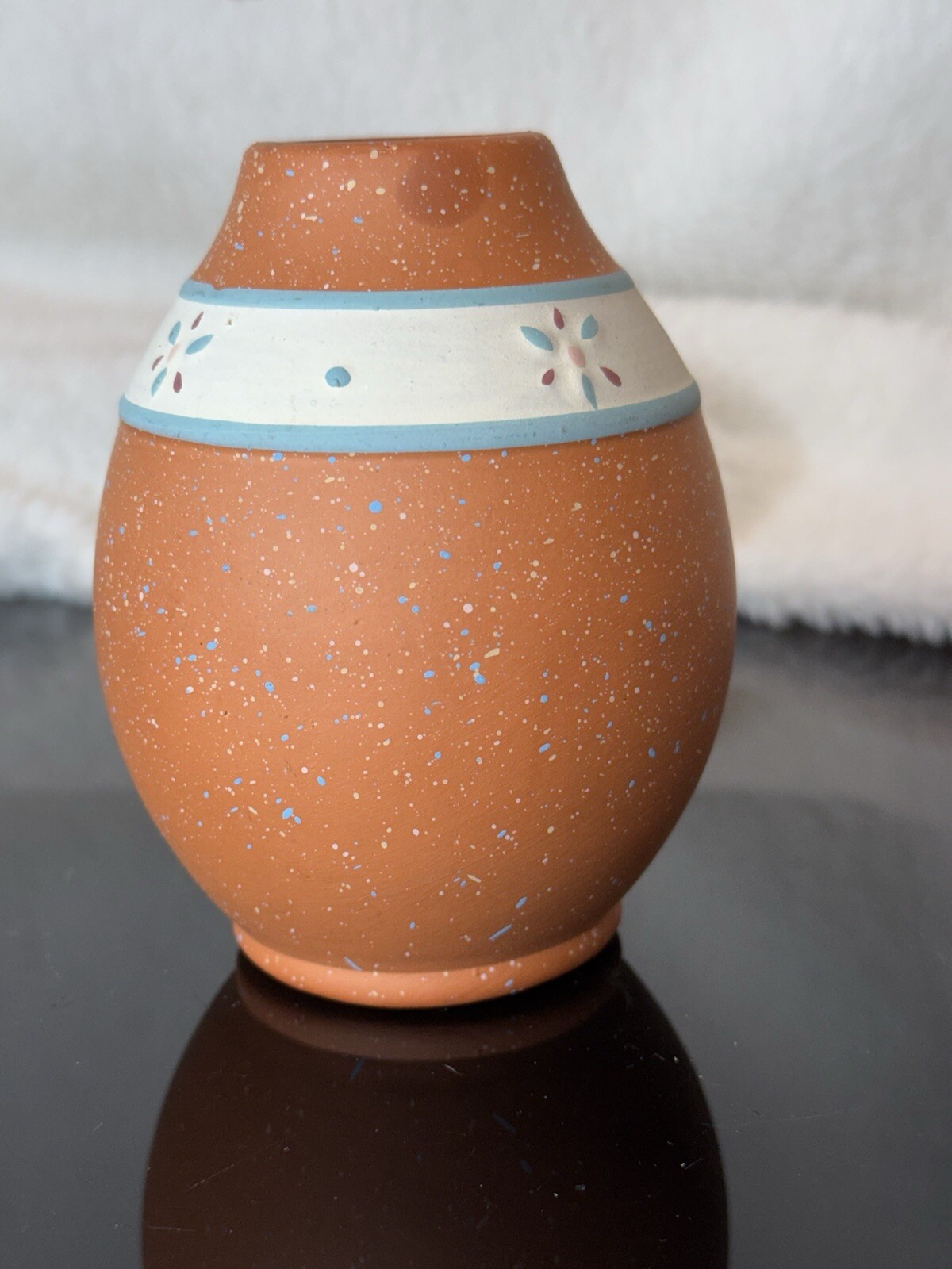 Terra Cotta Pottery Vase Peru Folk Art Latin America Peruvian Vase Etched Vtg