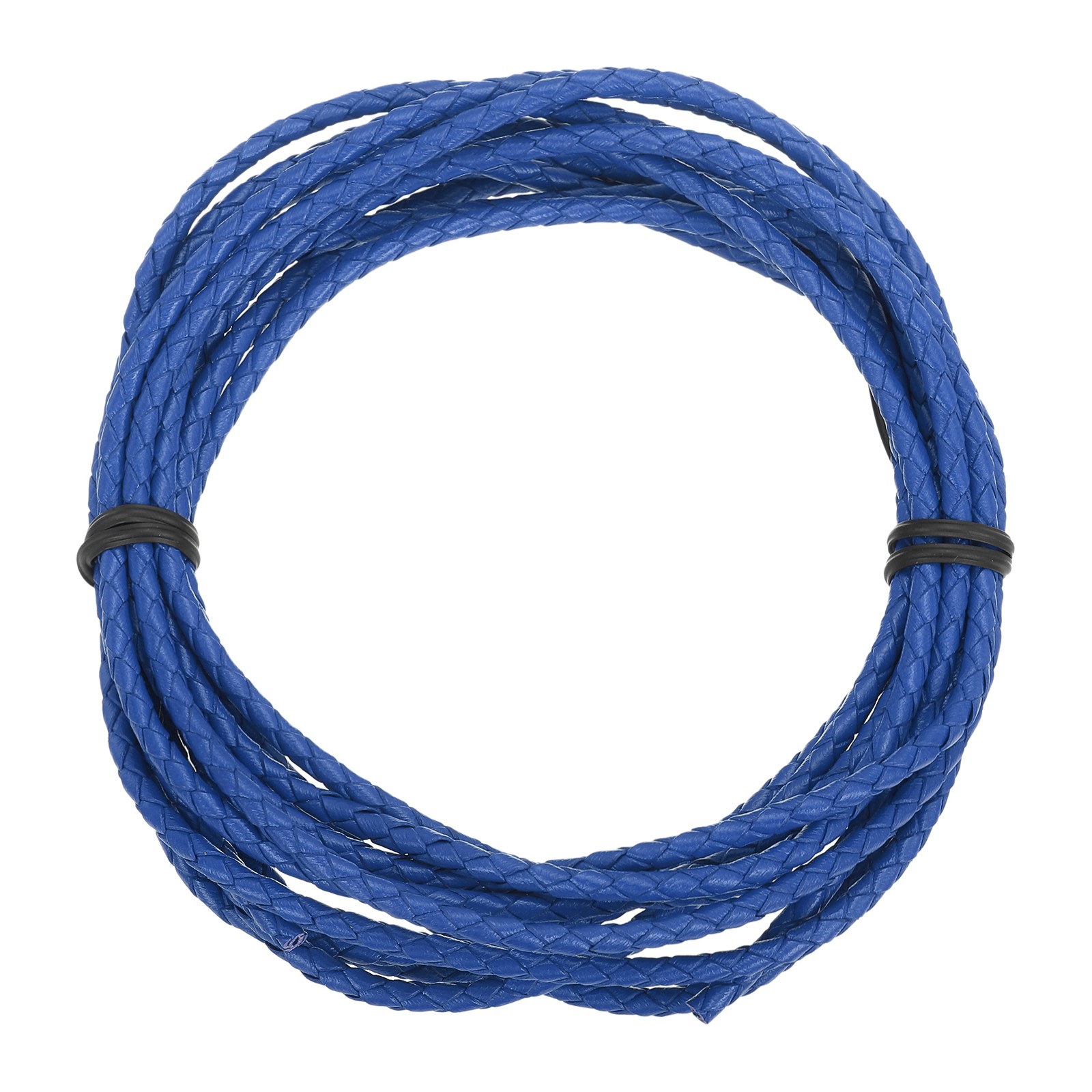 Braided Leather Cord, 4mm 3.3 Yard for Jewelry Making, Blue, 3 meters