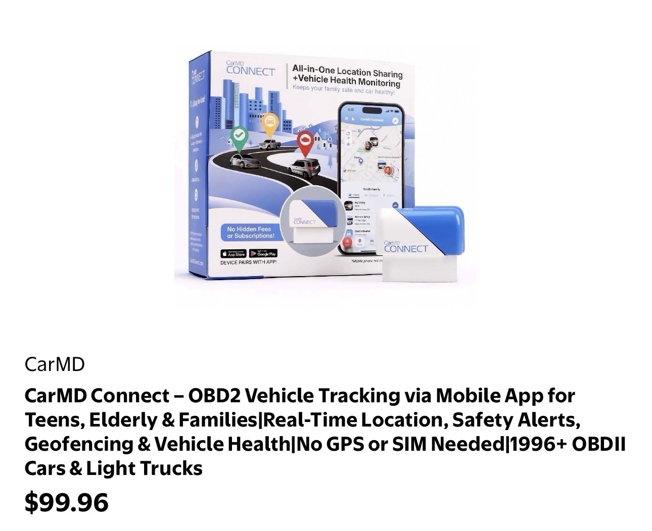 CarMD Connect – OBD2 Vehicle Tracking via Mobile App Real-Time Location & More