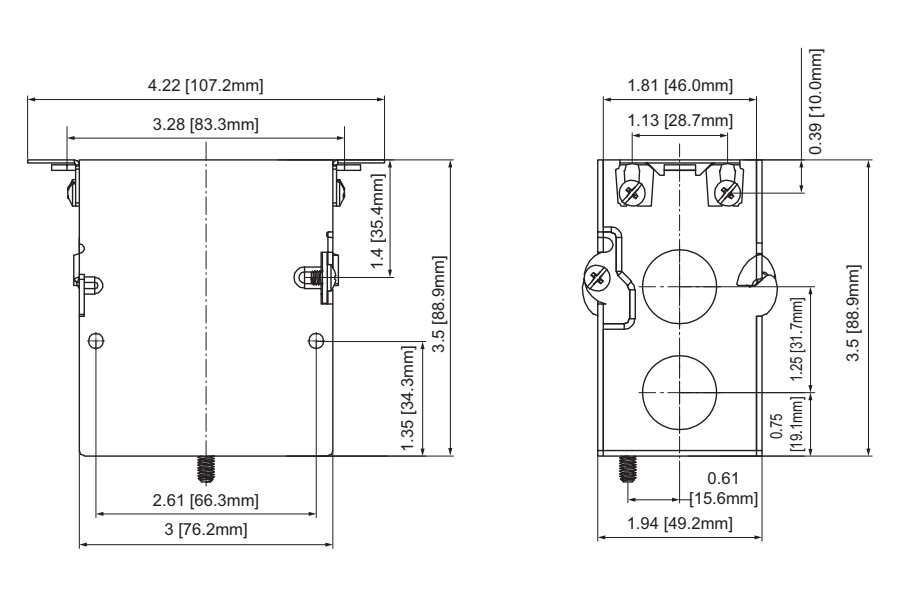 1-Gang Rectangular Floor Box Assembly Kit w/ Brass Flip Cover 15A TR Duplex