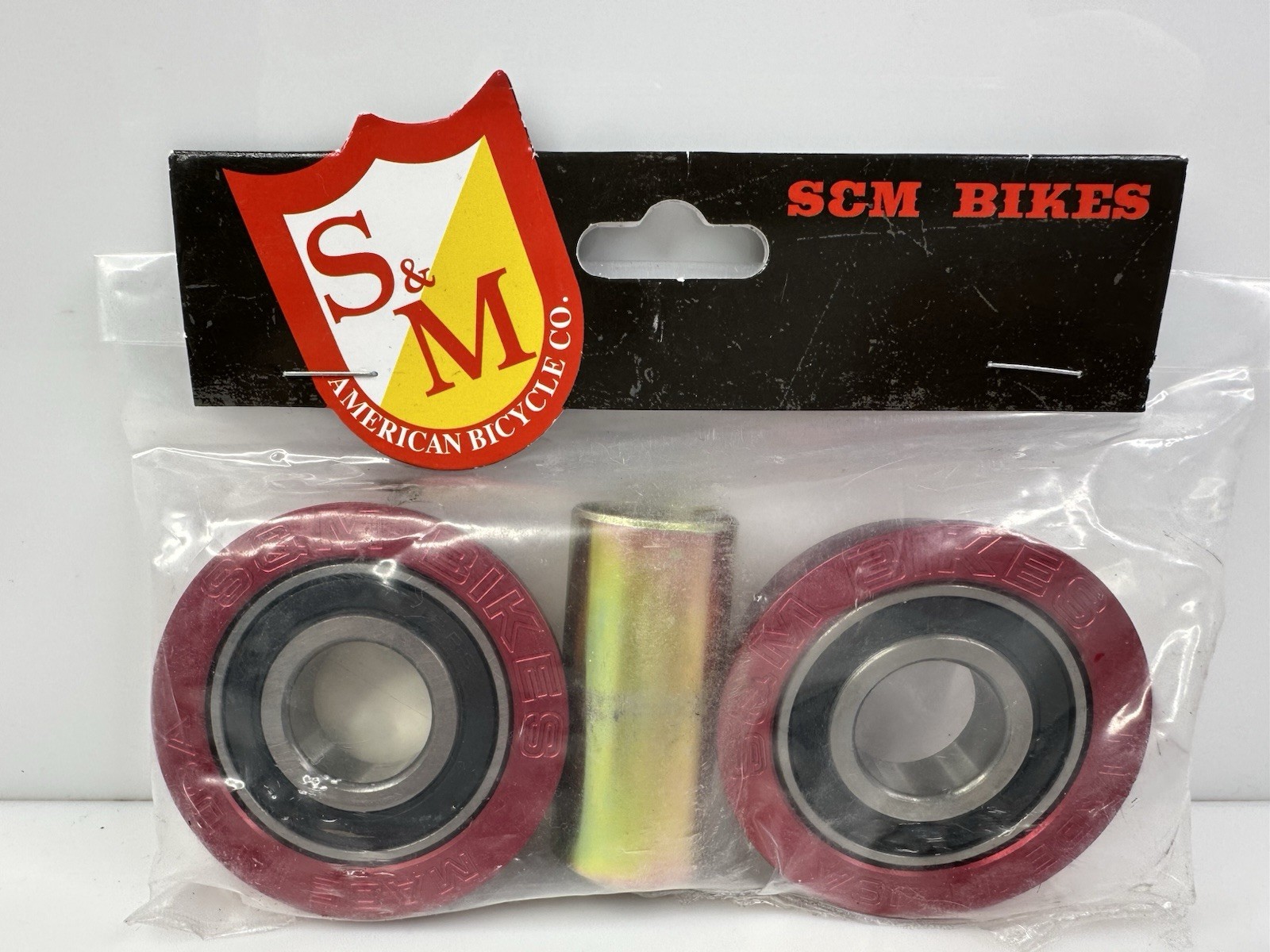 S&M Bikes American Bottom Bracket Kit 19mm Red USA
