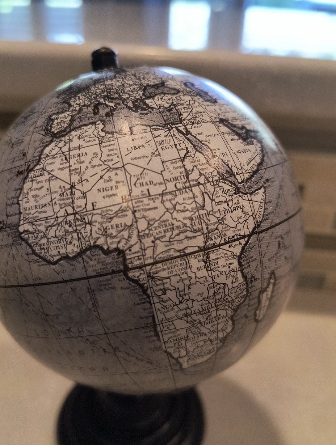 Desktop World Map Rotating Globe With Wooden Base 7" India