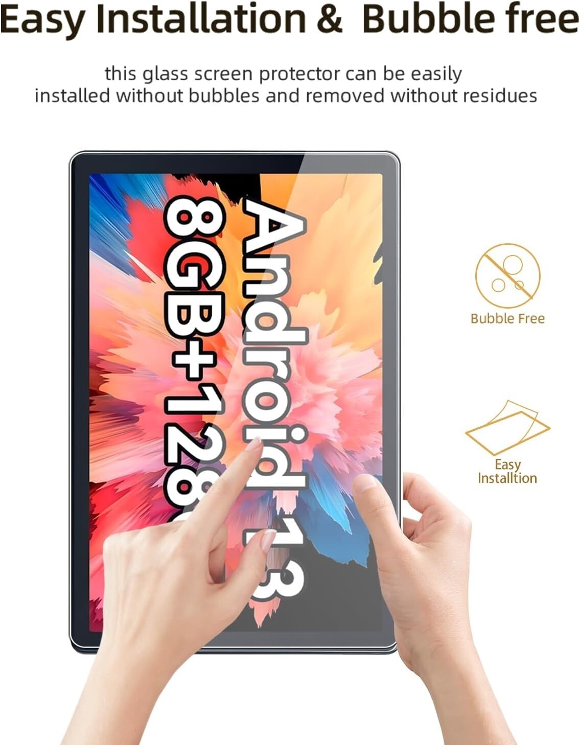 2 PACK Glass Screen Protector for C107 / OC101 / D10A / EP103A 10.1 inch Tablet