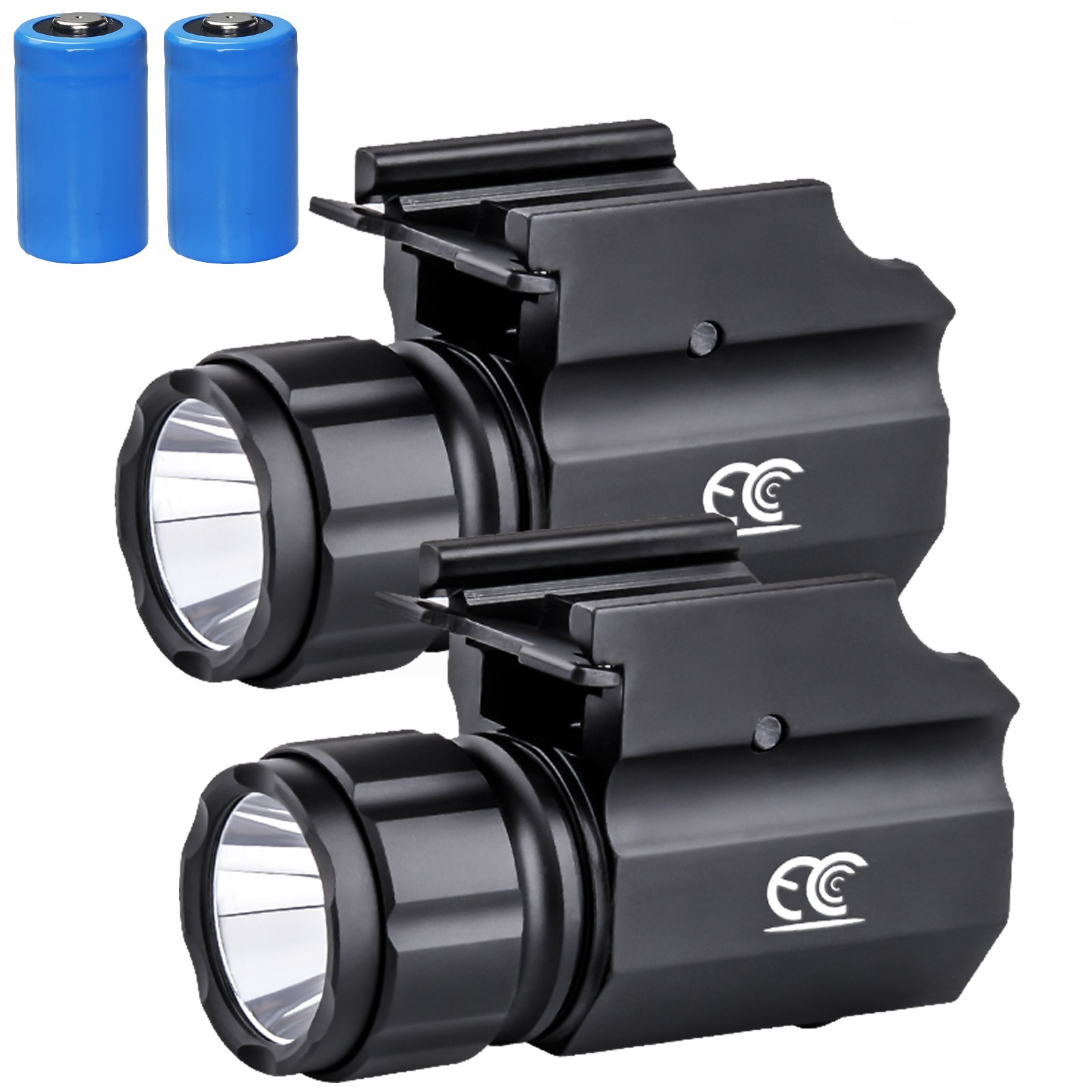 2PC High Lumens Tactical LED Gun Flashlight Rail Mounted Weapon Light f/ Hunting