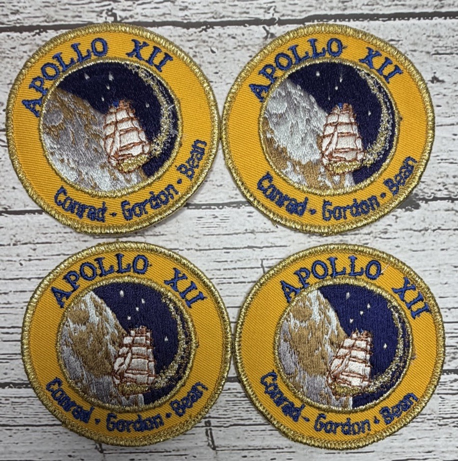 Lot Of 4 NASA Embroidered Sew On Patches Apollo XII Conrad Gordon Bean 3"