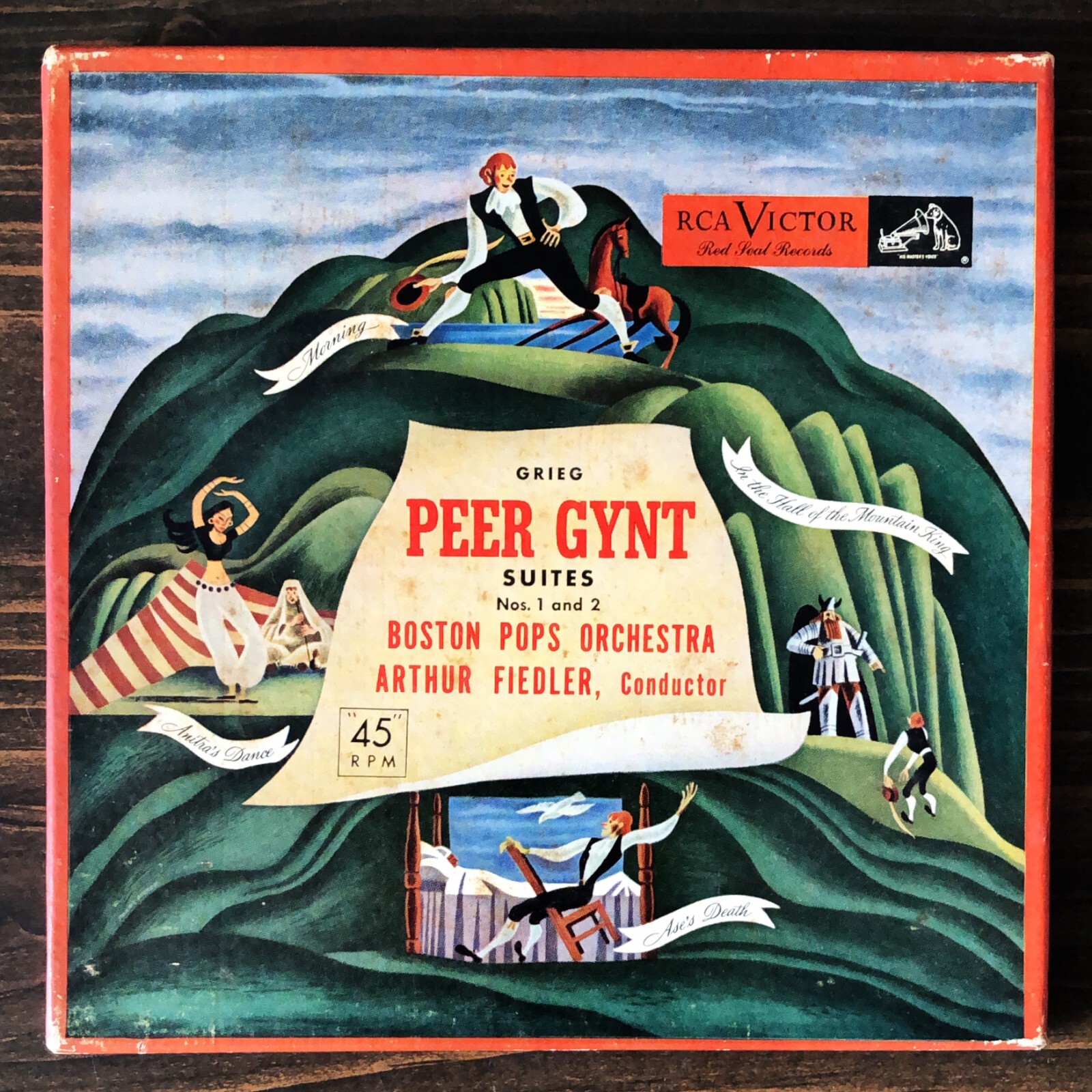 Vintage RCV Victor 45 RPM Red Seal WDM 7002 - Grieg Peer Gynt Suites