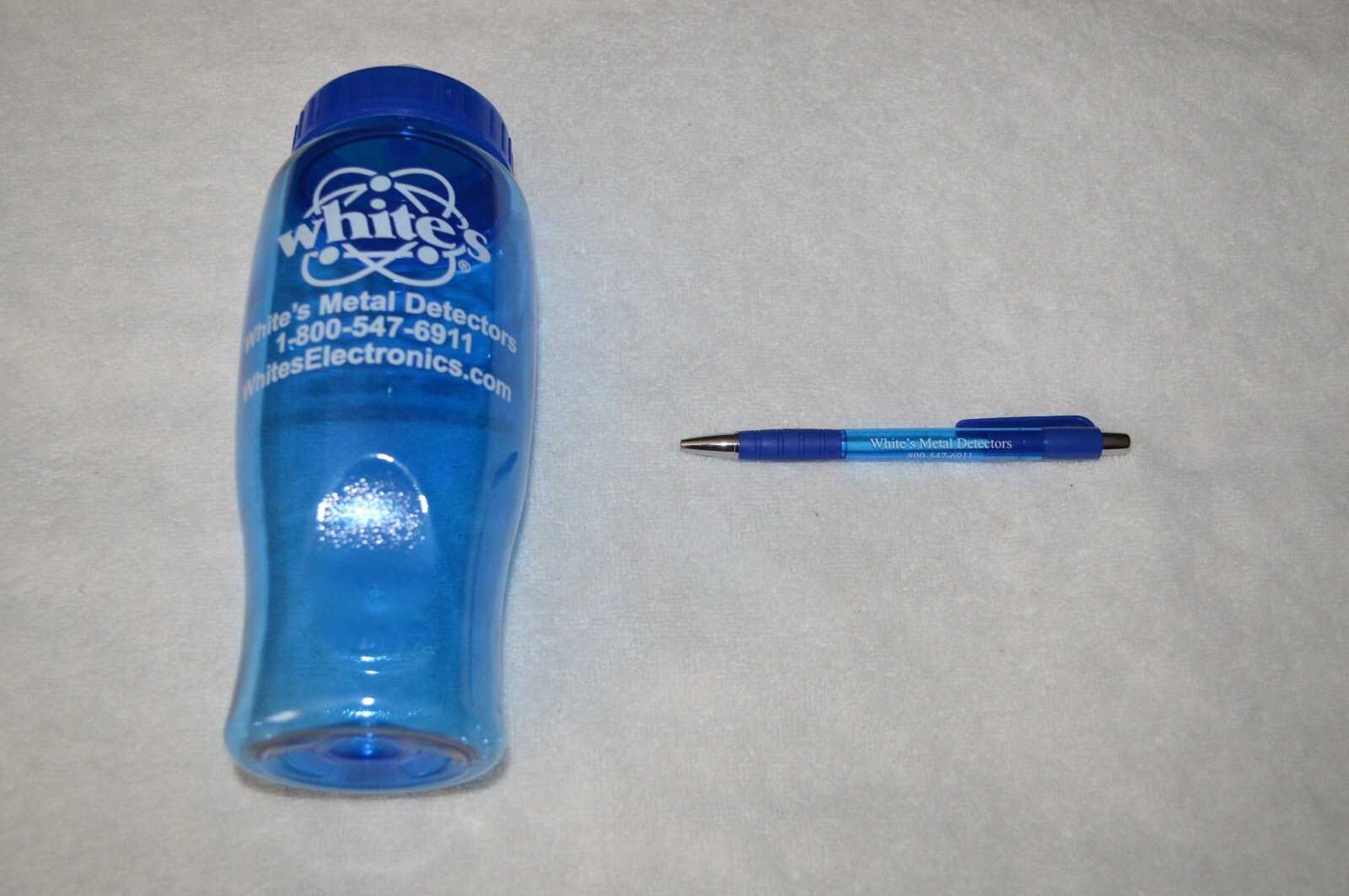 WHITE'S METAL DETECTORS ~ WATER BOTTLE ~ BALL POINT PEN ~ BLACK INK ~ BOTH NEW