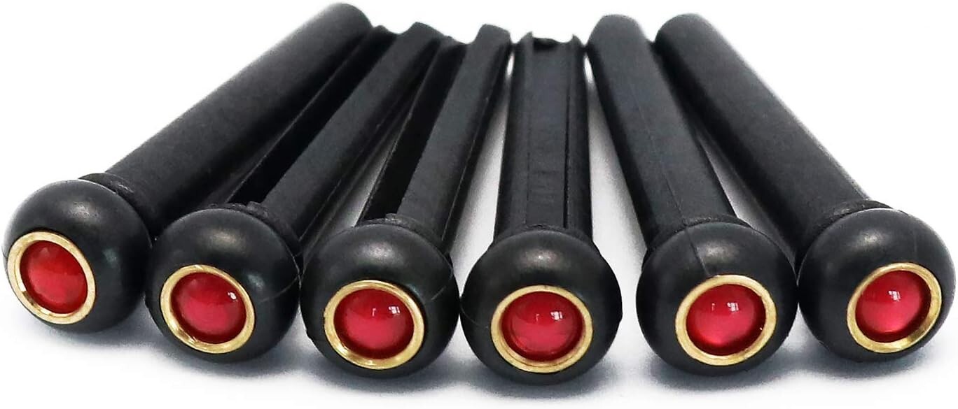 Metallor Acoustic Guitar Bridge Pins String Pegs Plastic Steel End Pins with 4mm