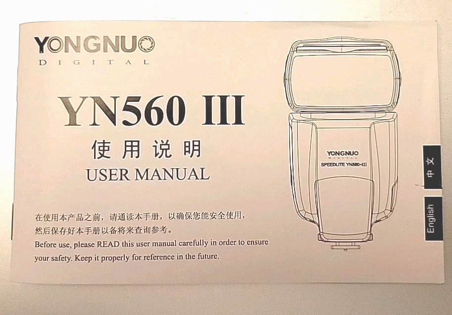 Yongnuo YN560-III Speedlight Wireless Flash- never used- this was a backup flash