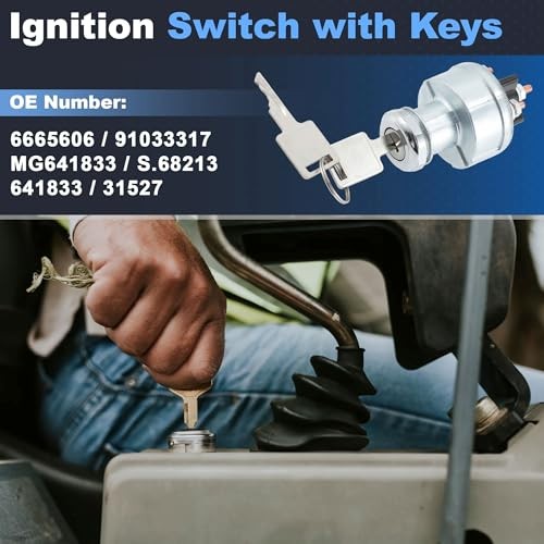 6665606 Ignition Switch with 2 Keys Compatible with Bobcat Loaders 310 313 322