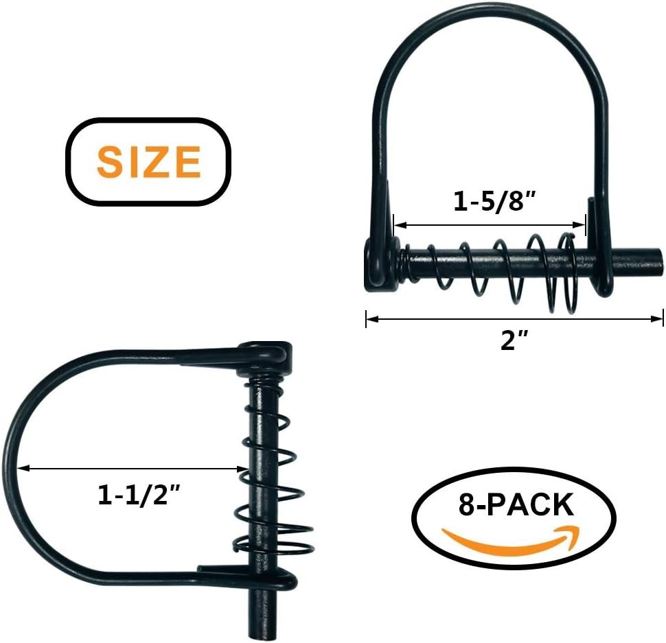 Durable 1 5/8 Inch Silent Spring Locking Pins - 8-Pack for Treestand Stability