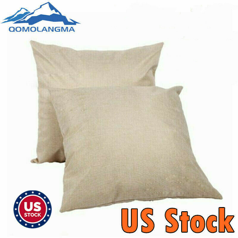 QOMOLANGMA 50pcs 17.7" x 17.7" Linen Sublimation Blank Pillow Case Cushion Cover