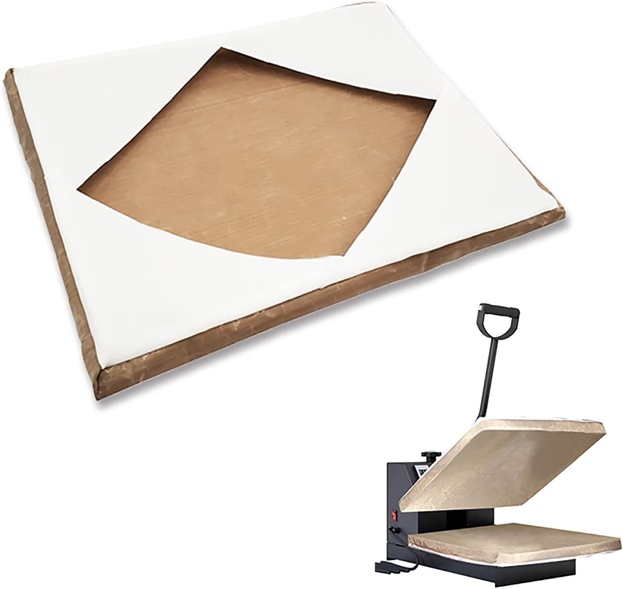 16x24 Inch Heat Press Platen Wrap Cover Brown Non-Stick High Temperature Res...