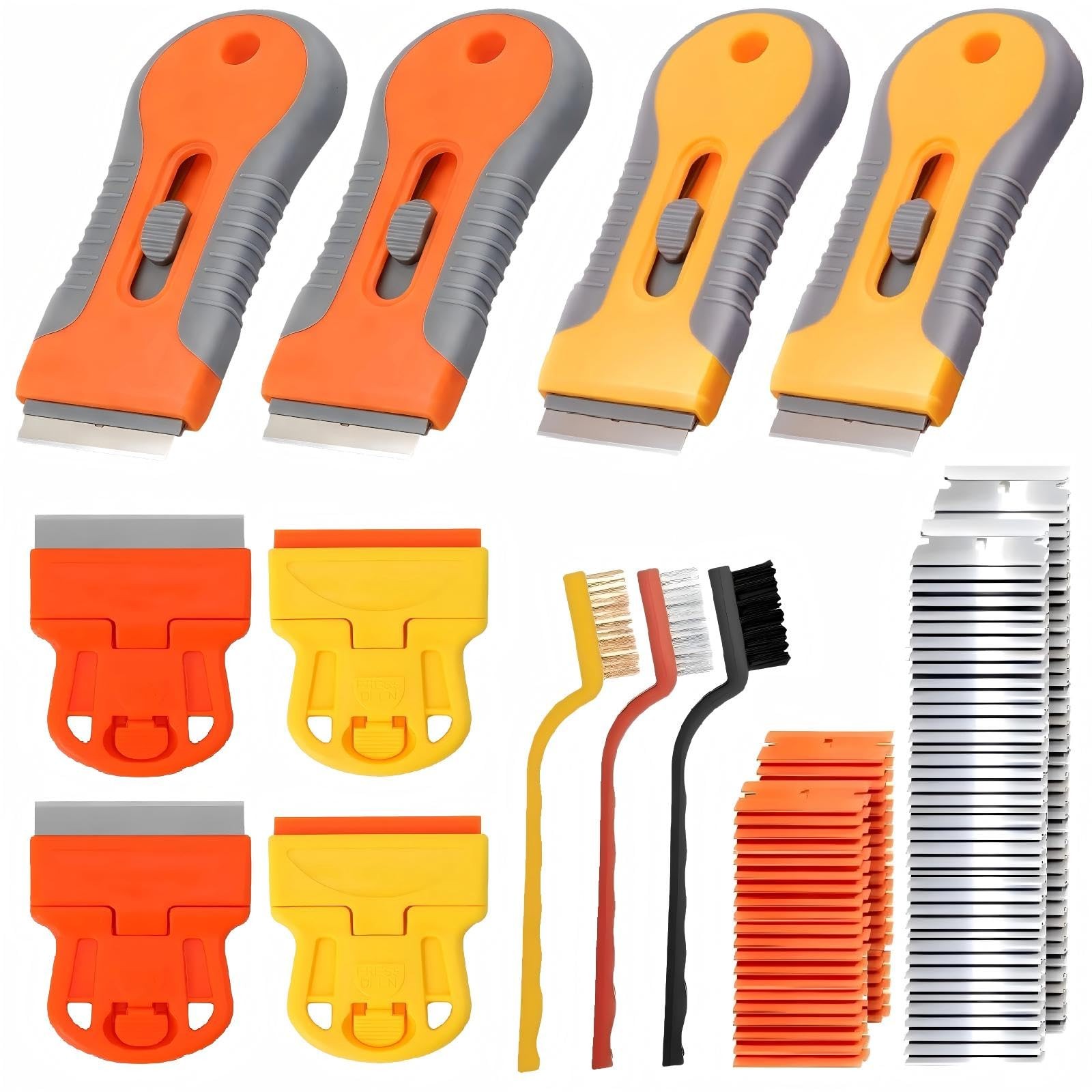 8 Pack Razor Blade Scraper, Retractable Razor Blade Scraper Tool with 120Pcs ...