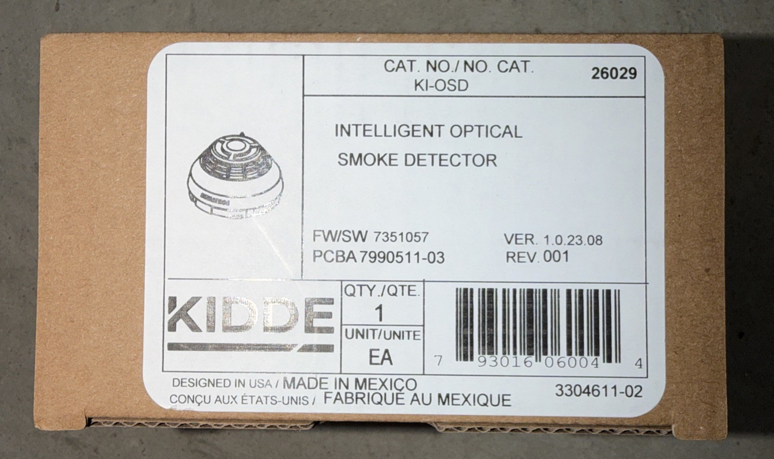New Kidde KI-OSD Intelligent Optical Smoke Detector BRAND NEW