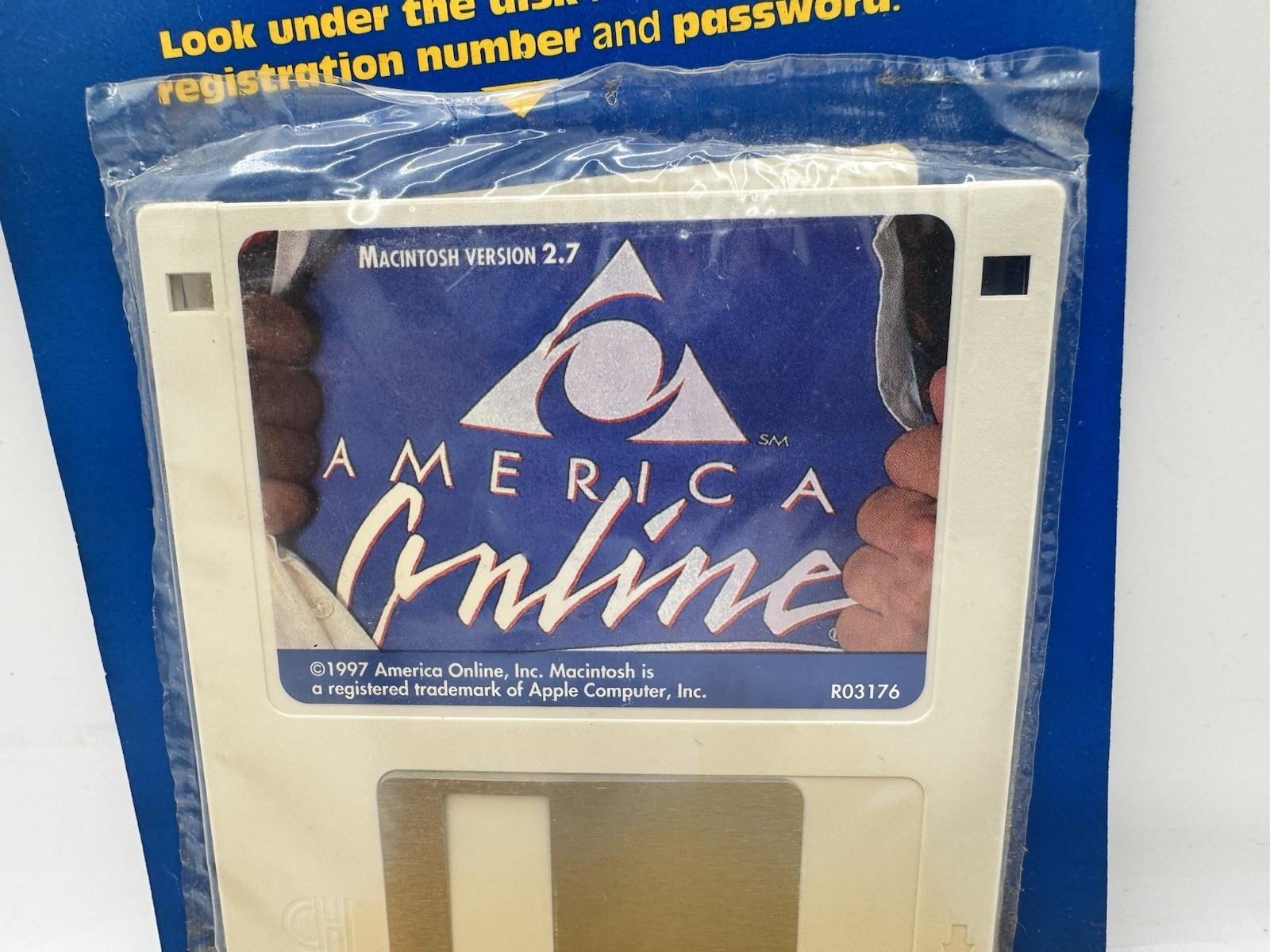 America Online AOL 3.5" Floppy Disk Mac Macintosh Version 2.7 Floppy Sealed