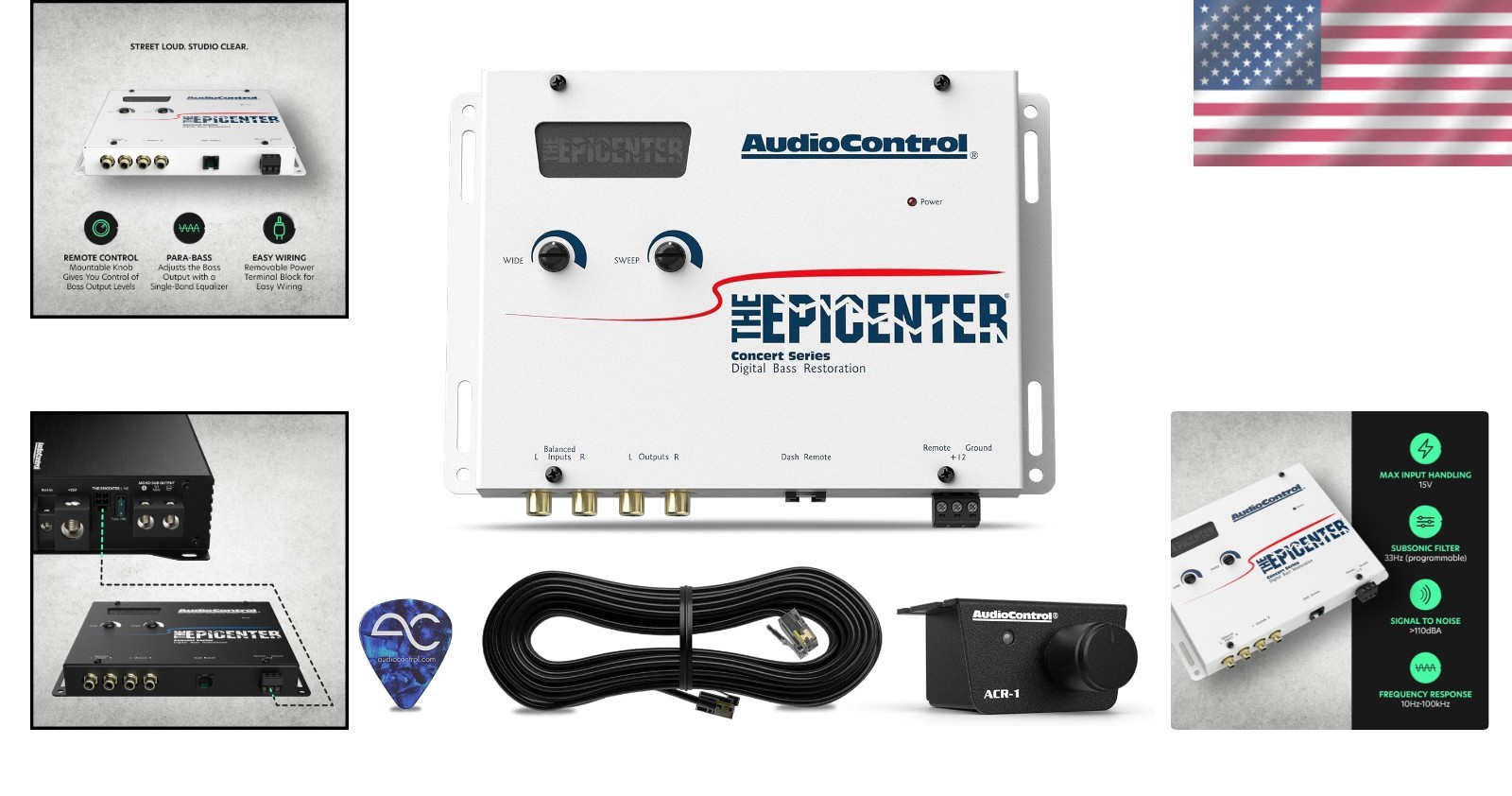 Car Audio Bass Processor Subwoofer Enhancer with Remote Control and Filter