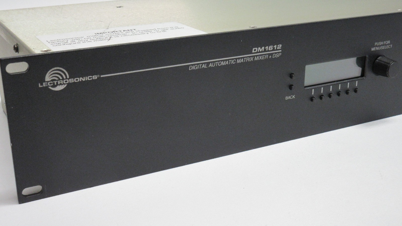 Lectrosonics DM1612 DSP Matrix Digital Automatic Mixer, Power ON and Menu VIDEO!