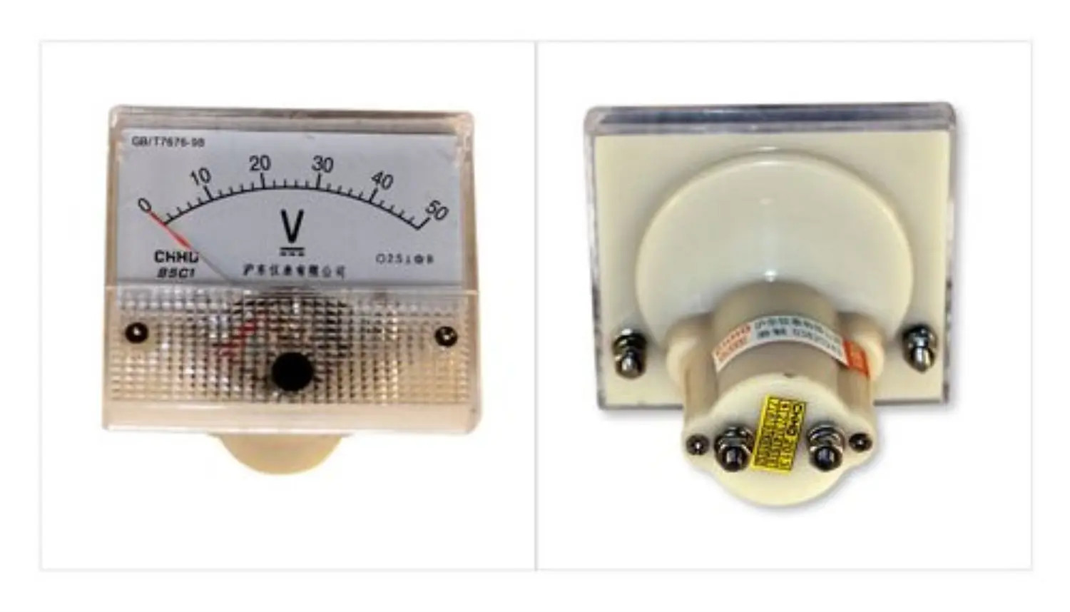 AC Analog Volt Meter 0 to 50 VAC Panel Mount PM050-AC by RetroArcade.us