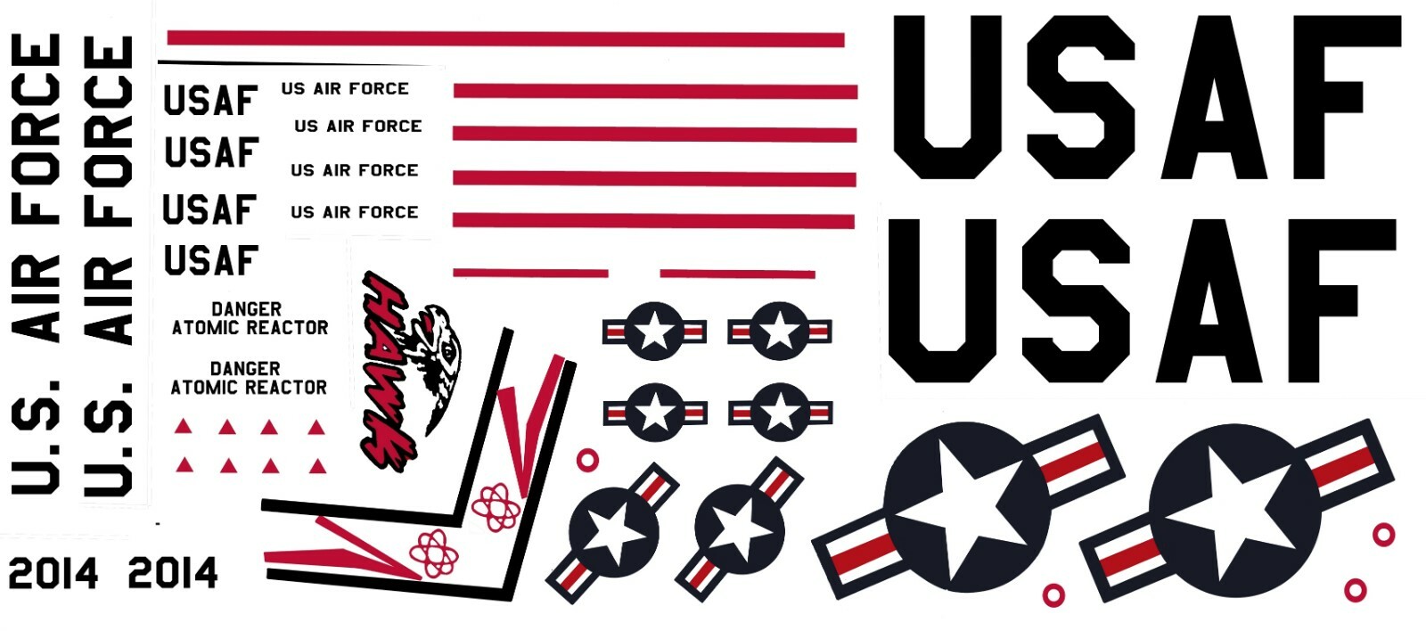 REPRODUCTION DECALS ONLY : HAWK "BETA"-I ATOMIC POWERED BOMBER XAB-1