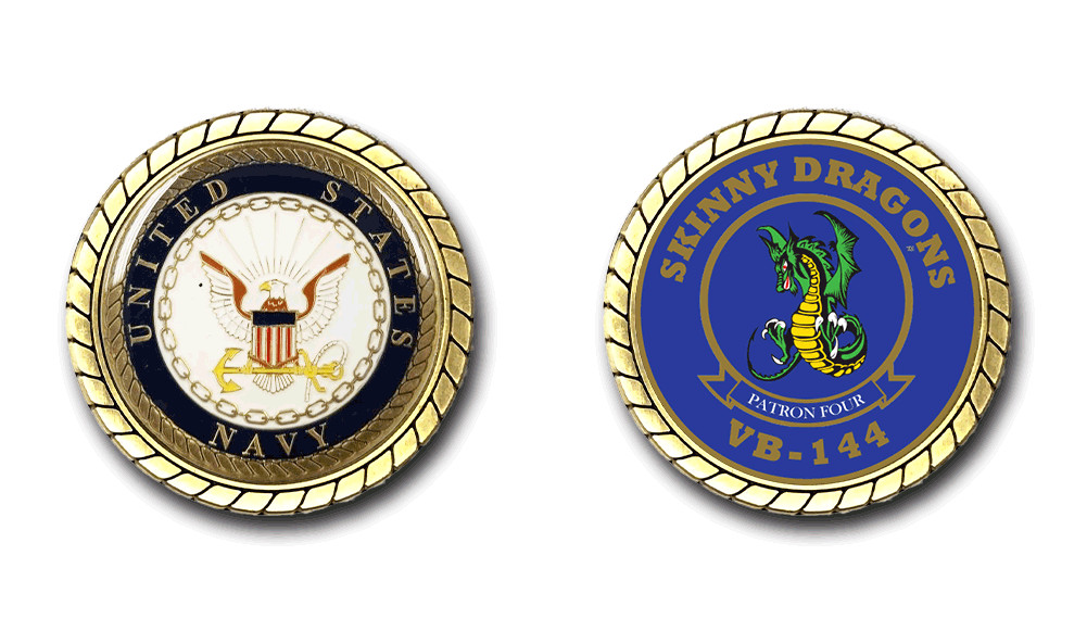 VB-144 Skinny Dragons US Navy Squadron Challenge Coin Officially Licensed
