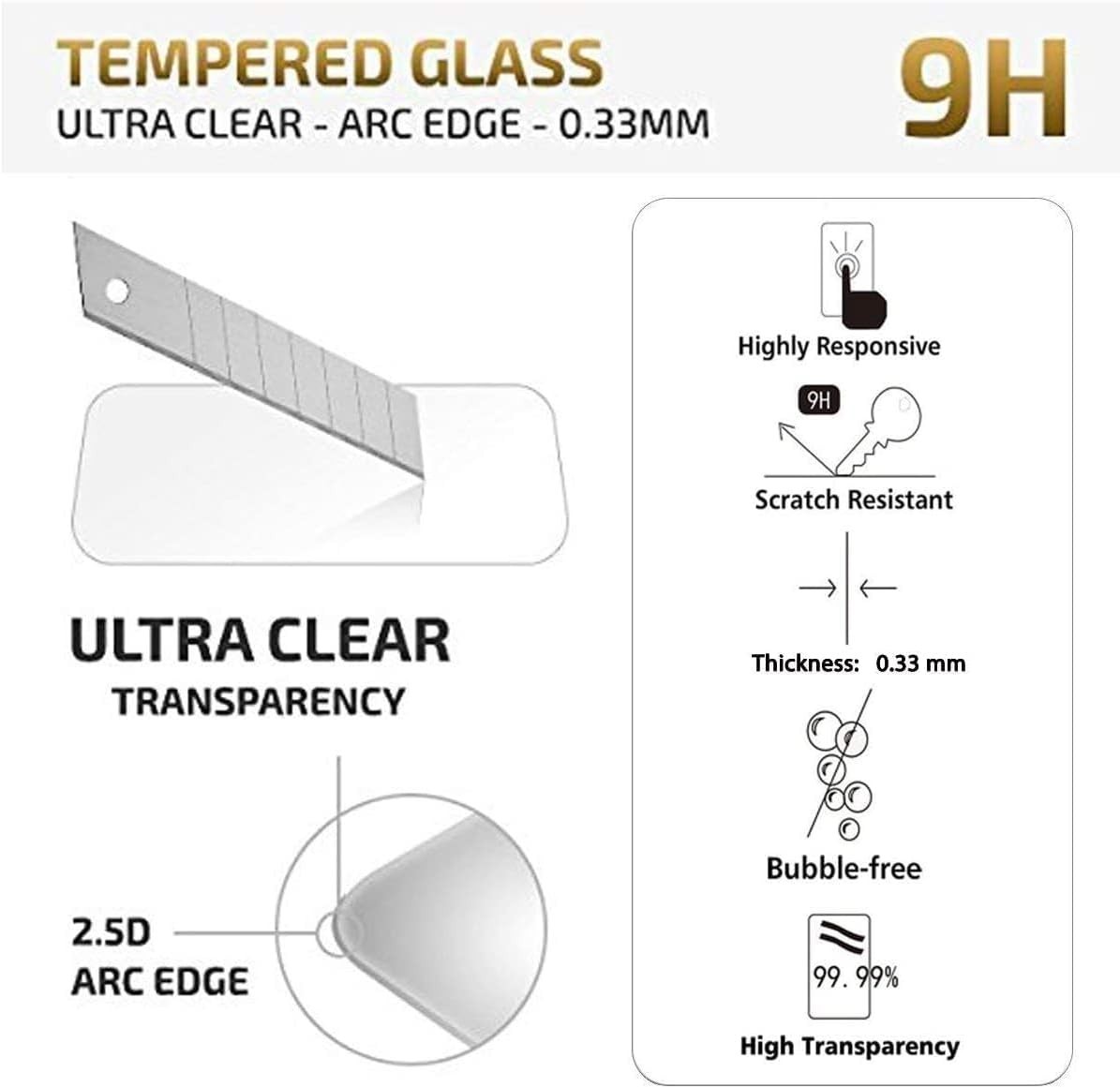 3-Pack Premium Tempered Glass Screen Protector 9H For Google Pixel 7 & 7 Pro