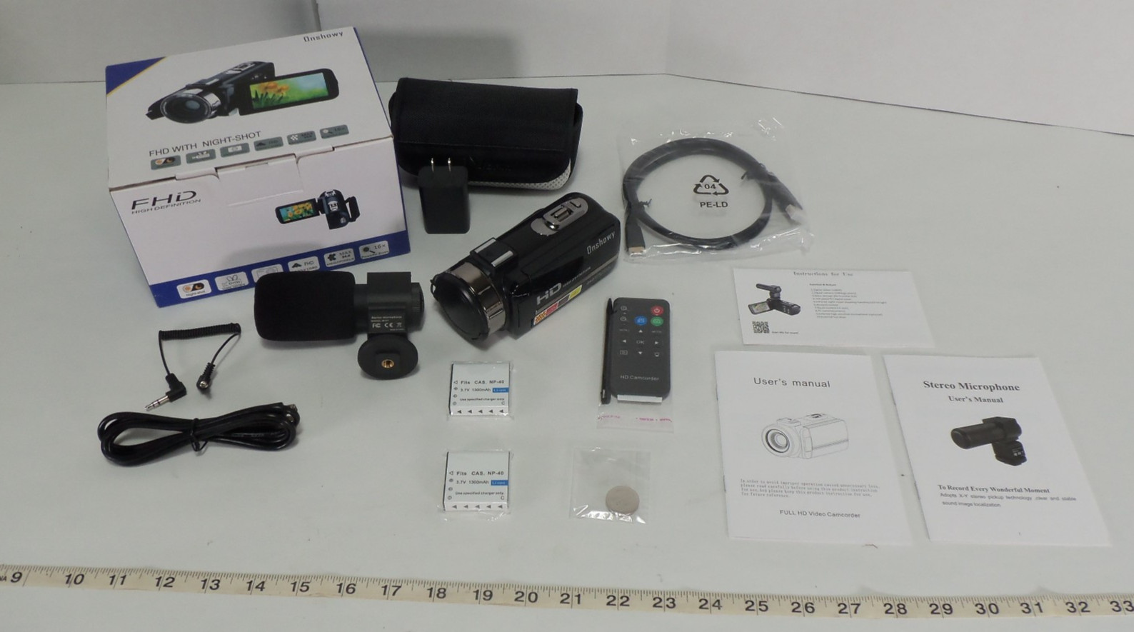 Onshowy Digital Camera With Microphone Camcorder Remote Control Night Vision