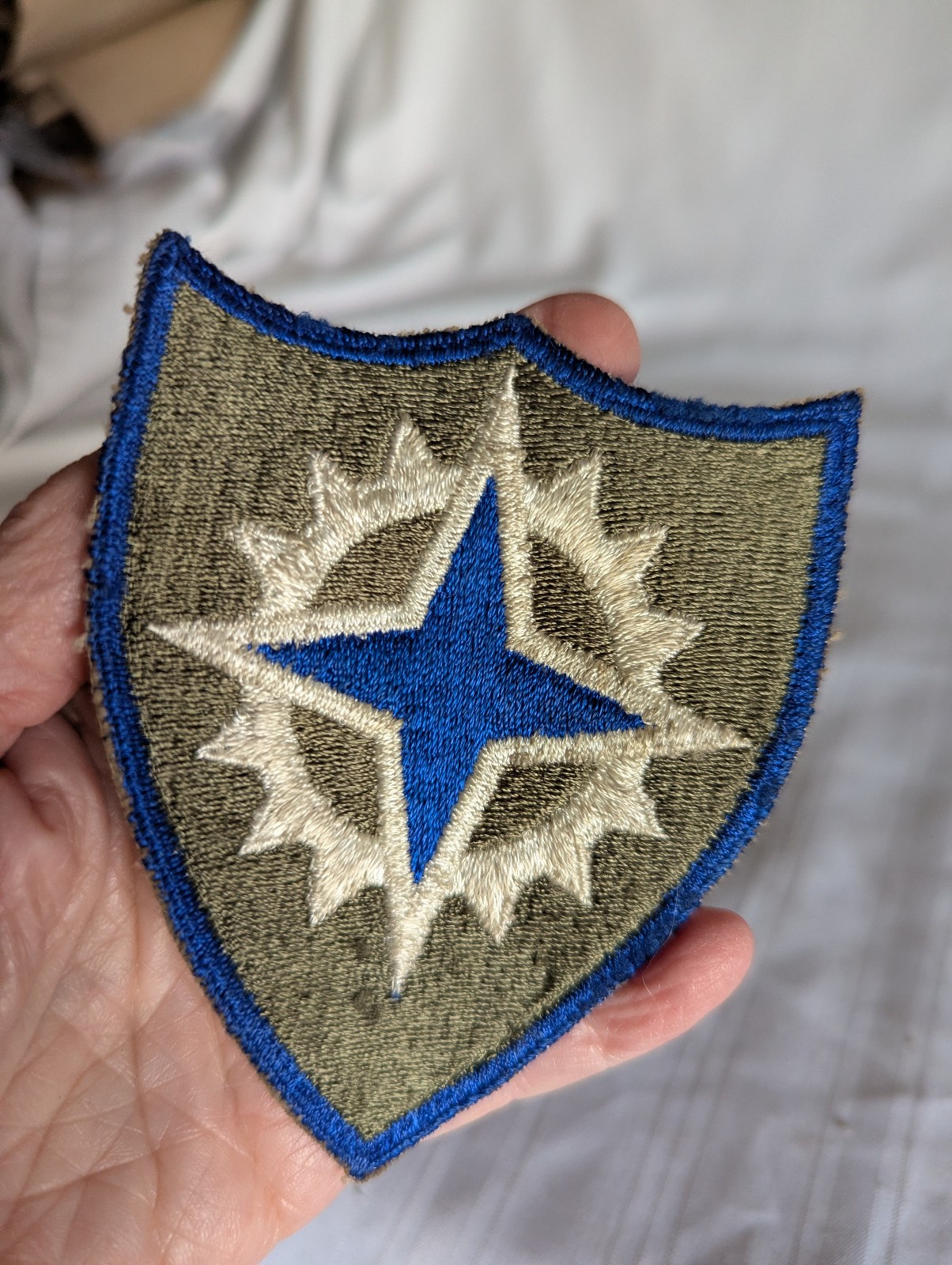 WWII US Army 16th Corps shield shape embroidered patch 3.5" x 4"
