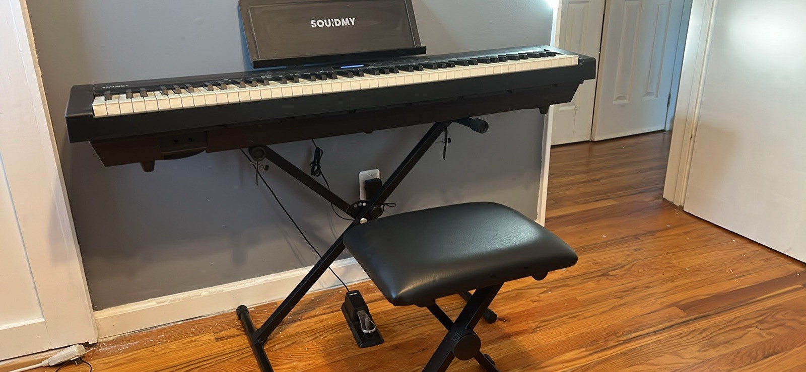 SoundMy S-310 88-Key Digital Piano Weighted Keys w/ Stand & Pedal