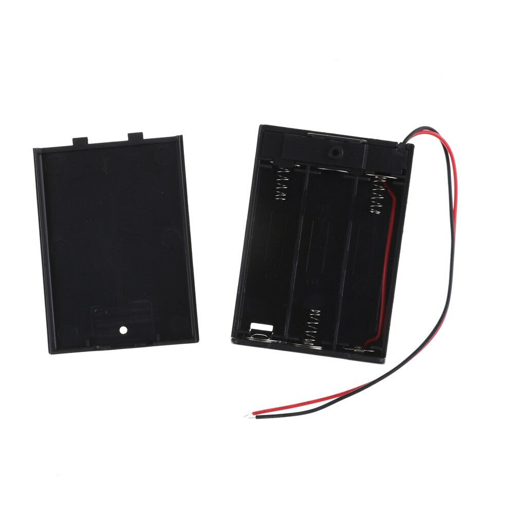 Power Battery Storage Case Box Holder Leads 3 Slots AA Battery Holder Box 4.5V