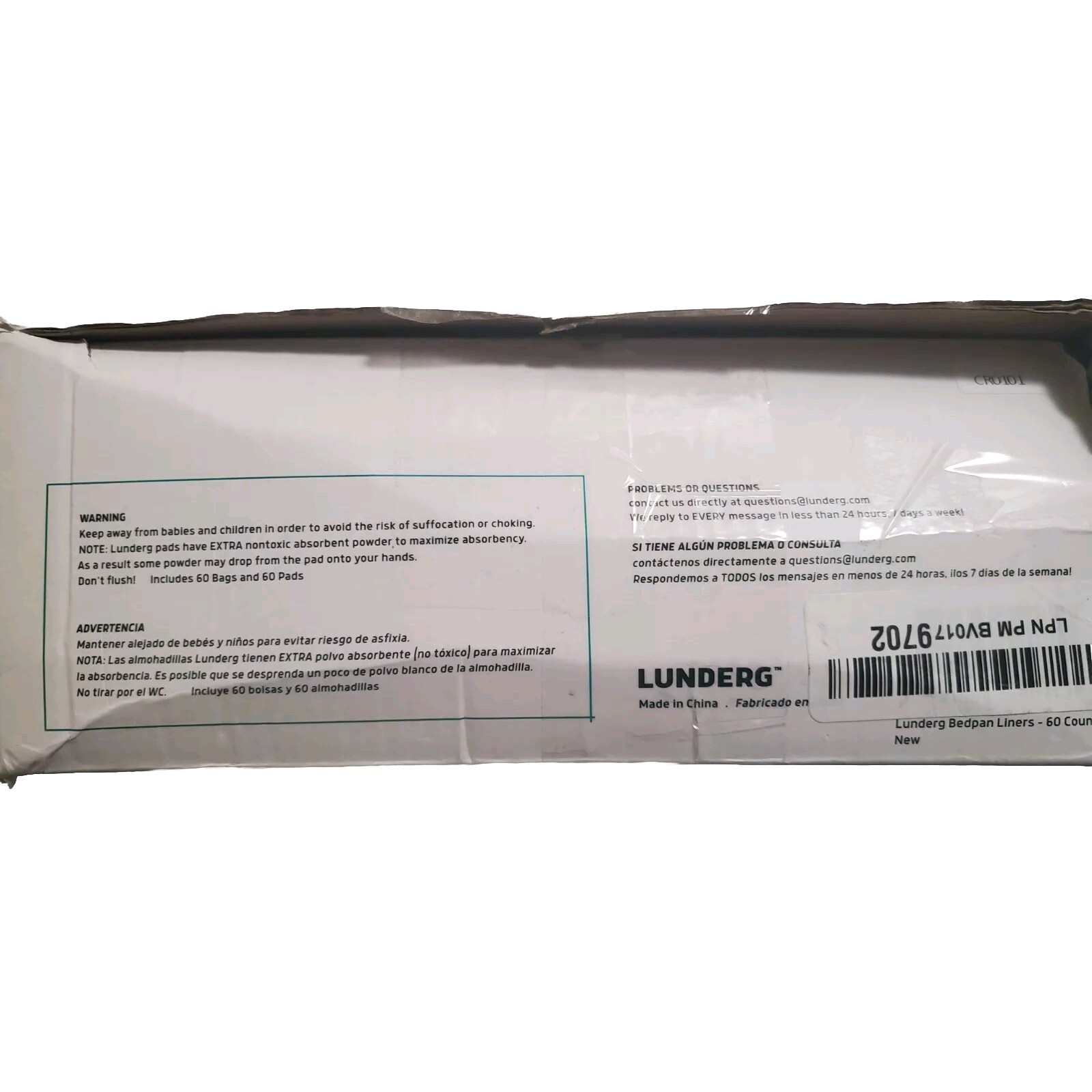 Lunderg Commode Liners with Absorbent Pads~Value Pack Medical Grade (60) Count