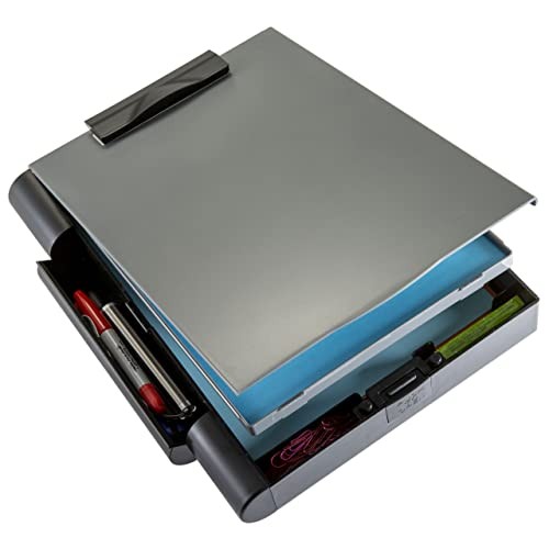 Recycled Double Storage Clipboard/Forms Holder, Plastic, Gray/Black (83357)