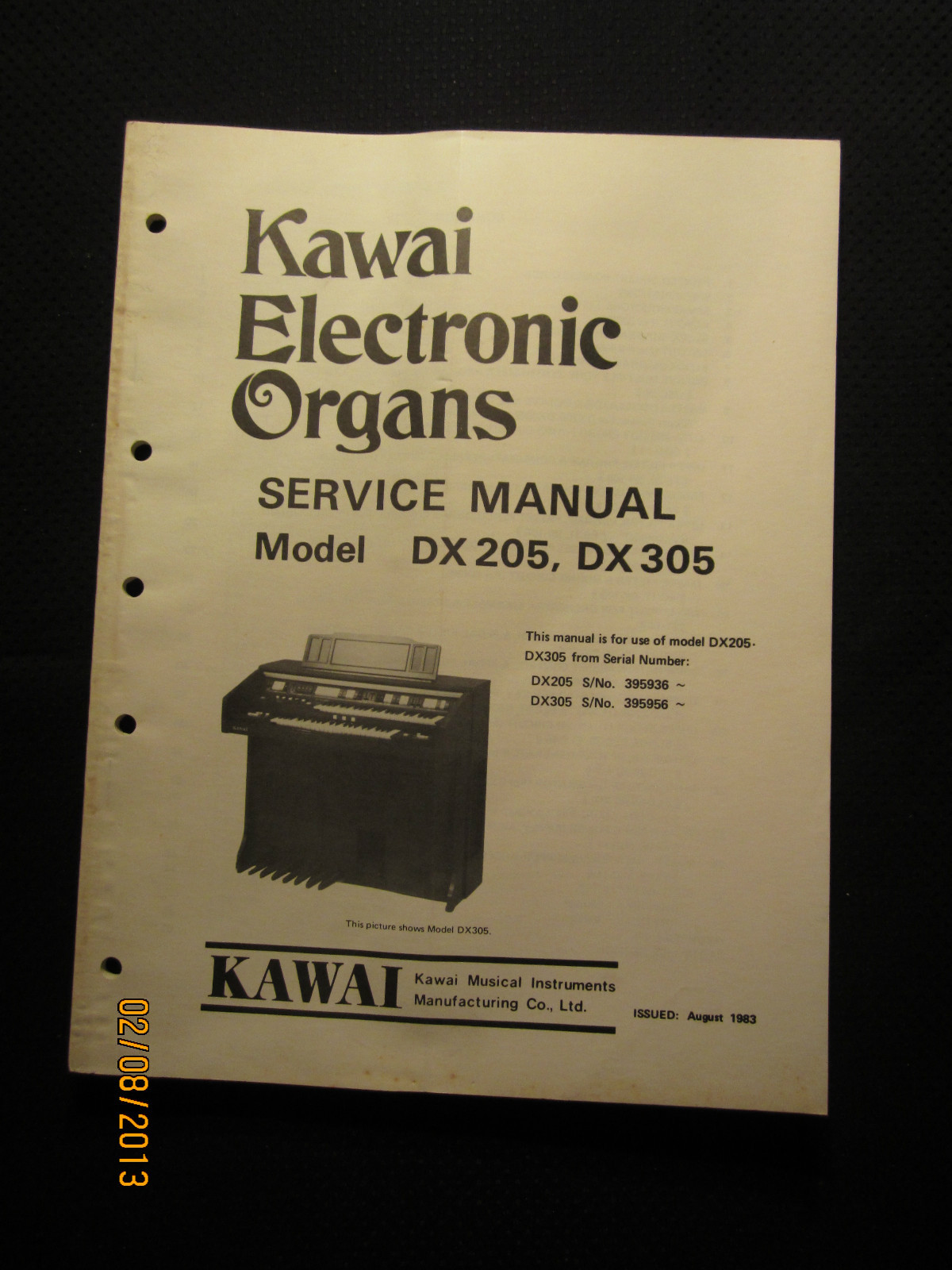 Kawai Organ DX205 DX305 Keyboard Service Repair Shop Manual Schematics