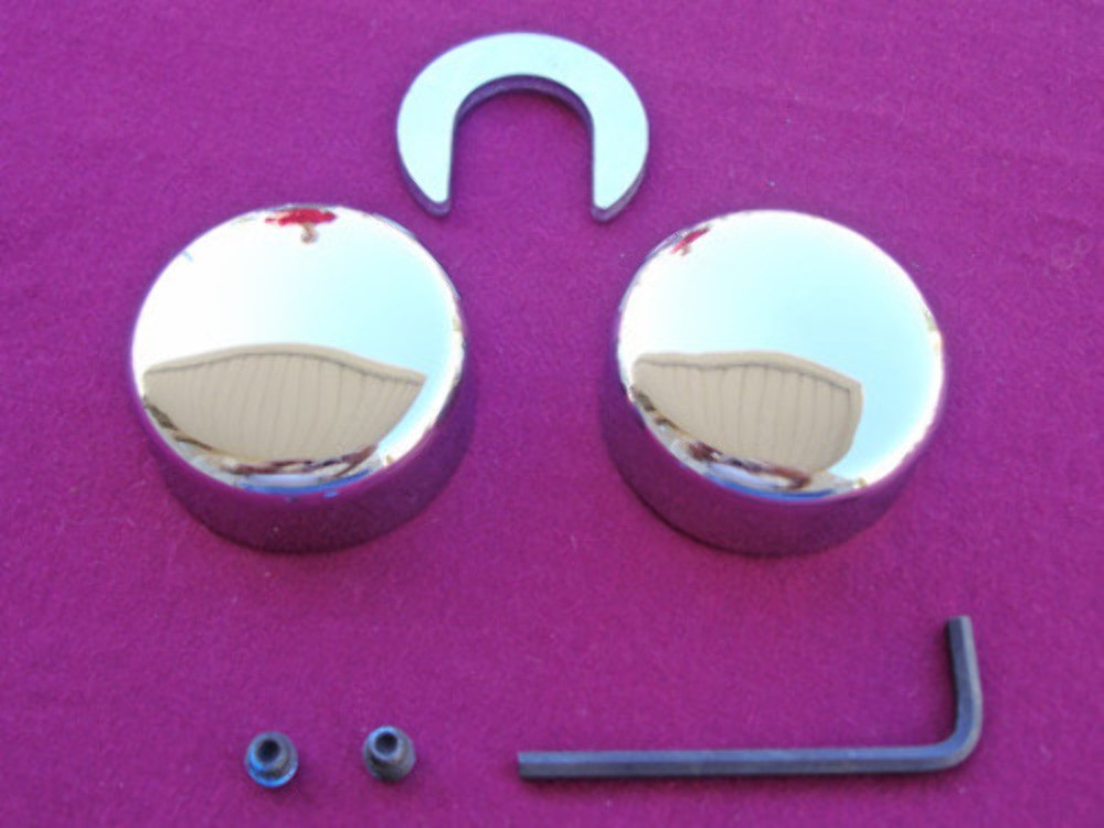 CHROME SWINGARM PIVOT BOLT COVERS FOR  HARLEY SOFTAIL 1984-99 REPL OE # 43897-86