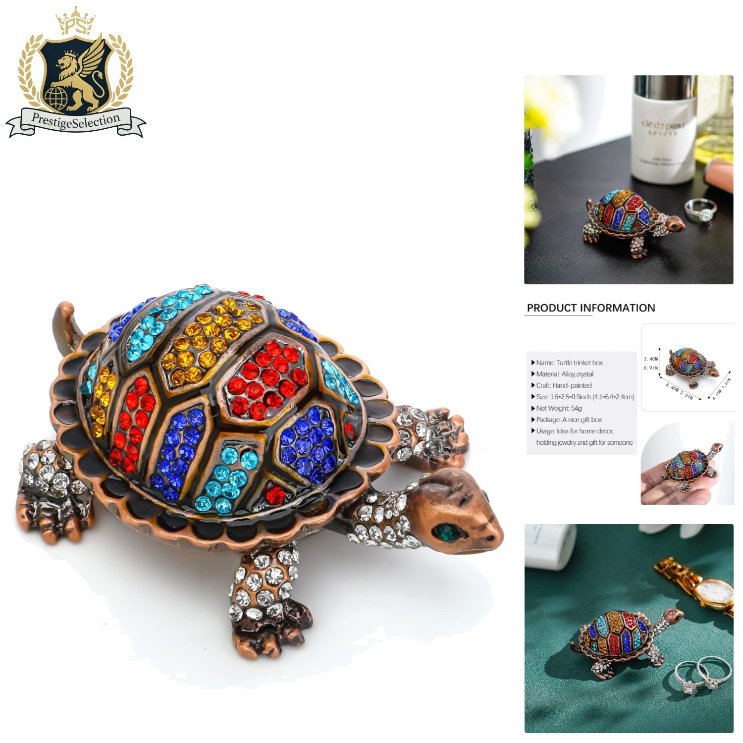 Eco-Friendly Sea Turtle Jewelry Box with Magnetic Closure - Collectible Elegance
