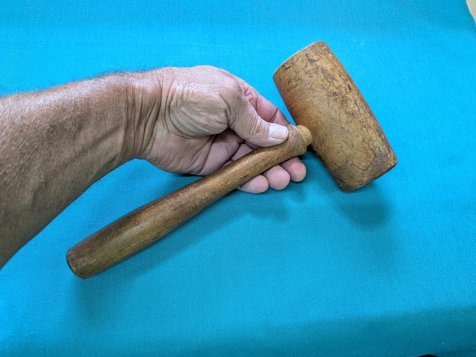 Vintage 12 oz. x 11" Wood Mallet Hammer Rustic Primitive Country Farm Tool Decor