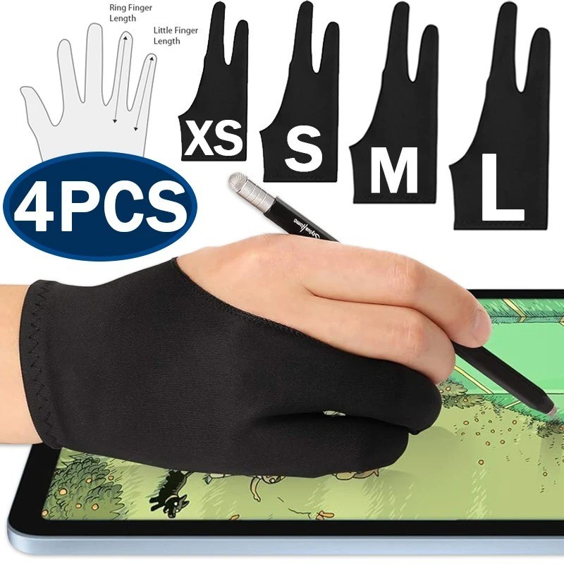 Two Finger Anti-fouling Glove For Artist Drawing & Pen Graphic Tablet Pad