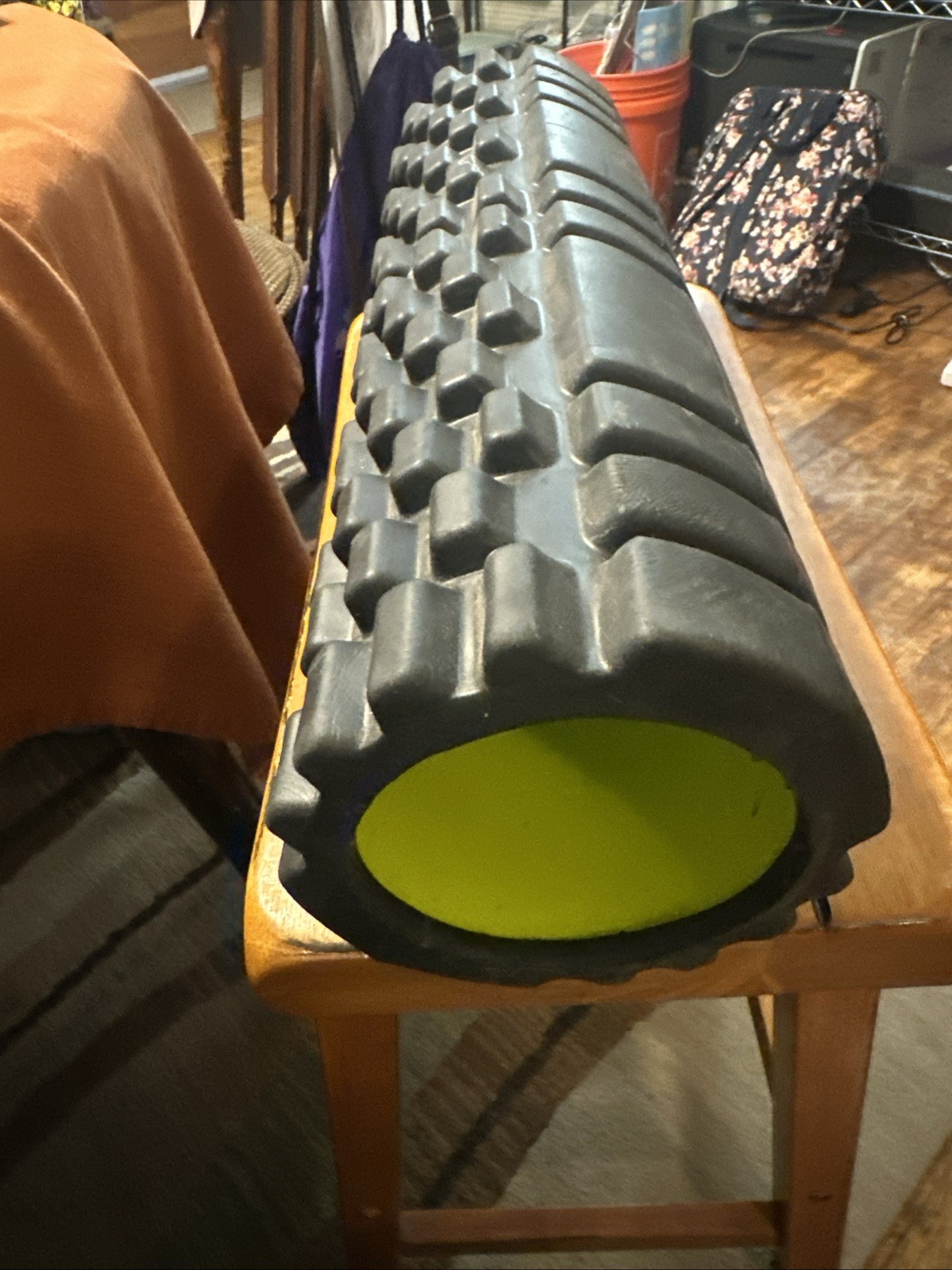 Firm Hollow Core Foam Roller Deep Tissue Massage 18 Inch x 5.5 Inch Black
