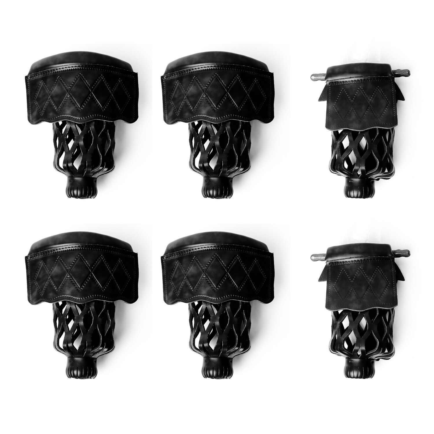 Set of 6 PU Leather Billiard Pool Table Pockets. Replacement Web Drop Bag Set