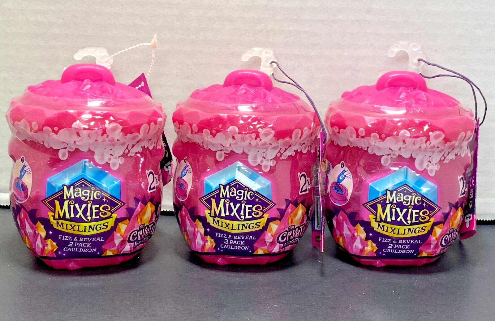 New 3 x Magic Mixies Mixlings FIZZ & REVEAL 2 PACK CAULDRONS The Crystal Woods