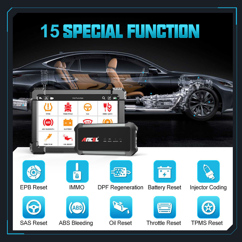 ANCEL X7 Full System Bidirectional OBD2 Scanner Car Diagnostic Tool ECU Coding