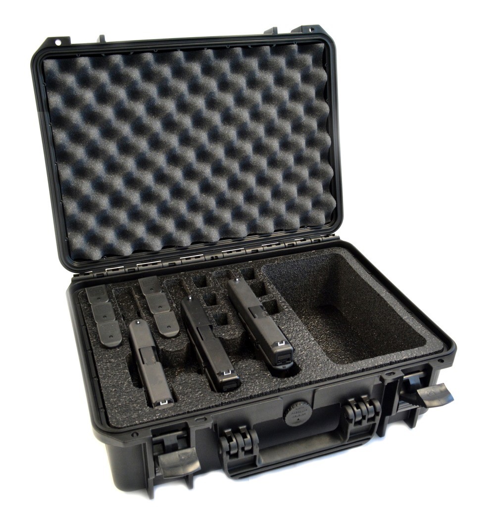 SALE Doro 3 Pistol 12 Mag Carry Case w/Black TopGuard Foam Gun Range Waterproof