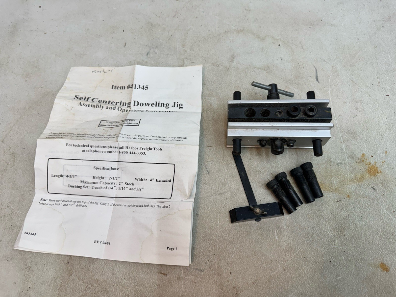 Self Centering Doweling Jig 41345 Precise Drilling Guide Dowel Clamp Tool