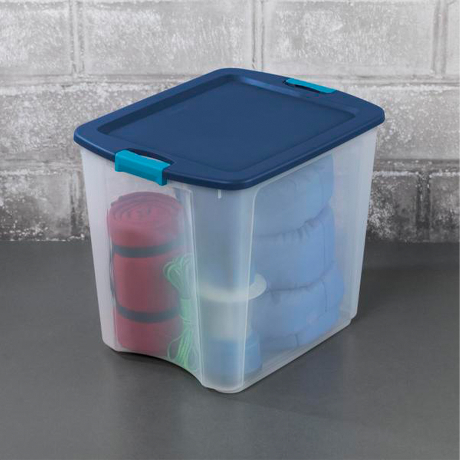 Sterilite 26 Gal Latch and Carry Stackable Storage Bin with Latching Lid, 4 Pack